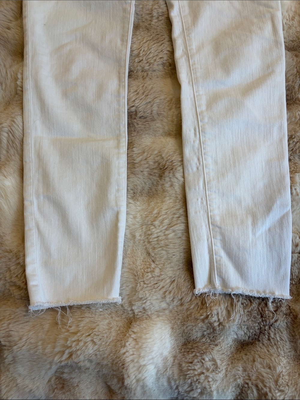Madewell 11 inch high rise skinny jean size 28 off white/white raw hem - Picture 7 of 8